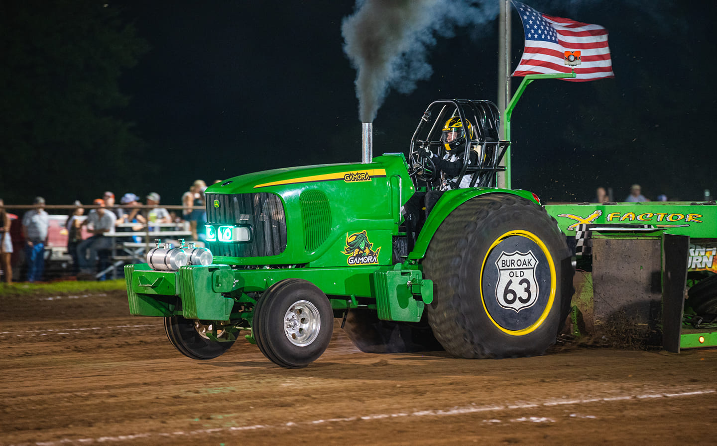 Mike Poehlman with a pulling tractor